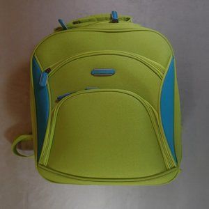 Vintage United Colors of Benetton backpack lime green w/blue trim